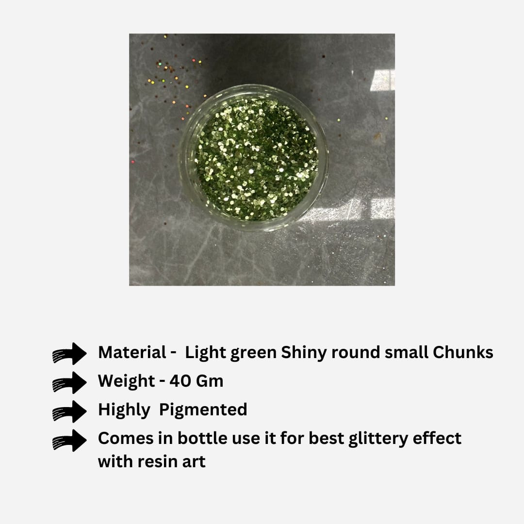 Light green shiny Round chunks