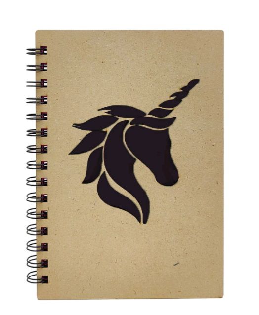Mdf Notebook Mdf spiral notebook unicorn black