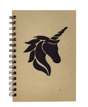 Mdf spiral notebook unicorn black