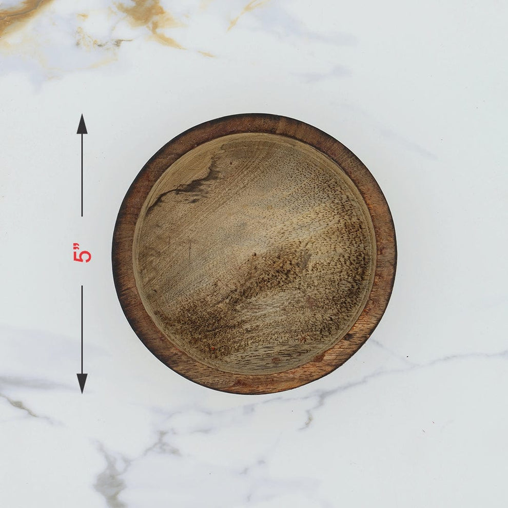 Wooden candle round bowl