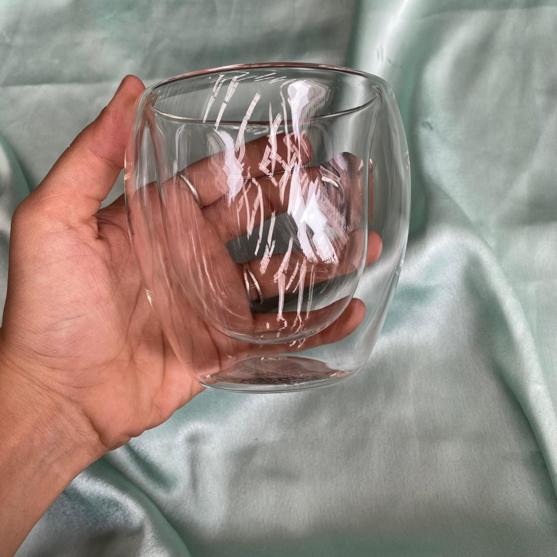 Double wall glass jar