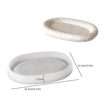 Oval stone pattern tray mould 6.3"