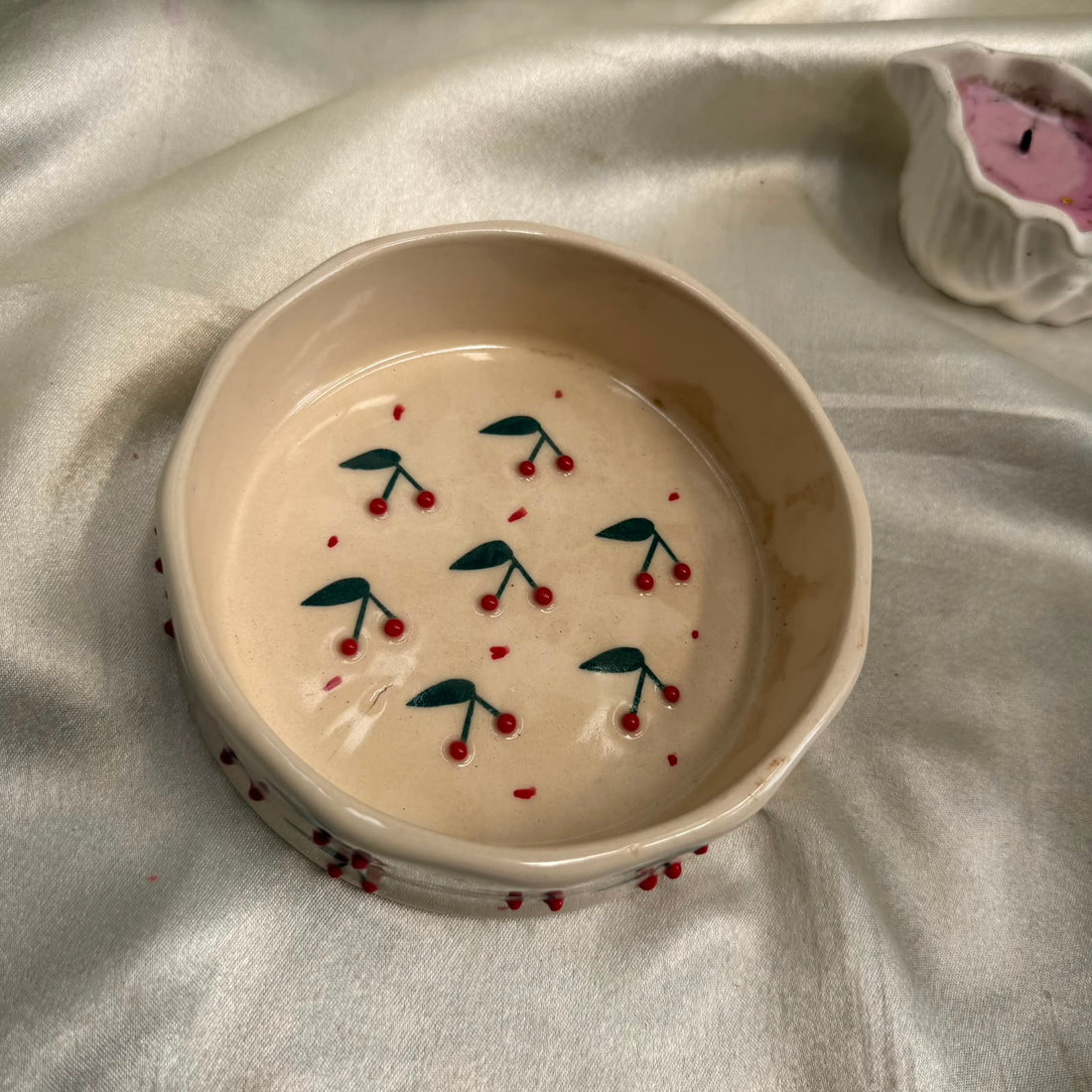 Cherry candle bowl