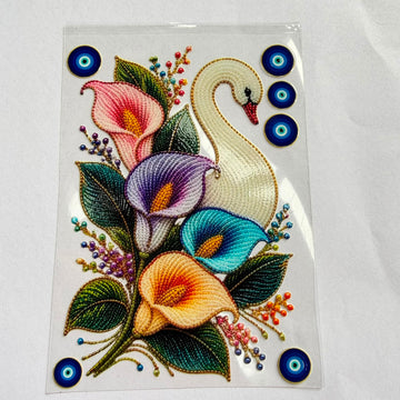 Swan peel off sticker 001
