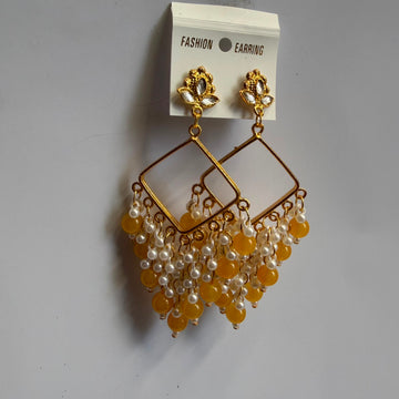 Chandbali jumkha base yellow