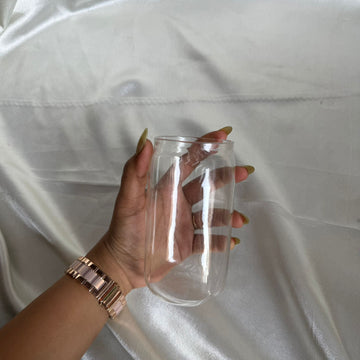 Transparent glass tumbler candle