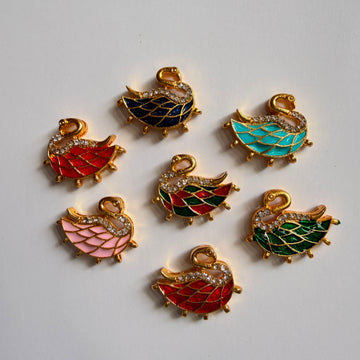 Kundan rakhi charm swan
