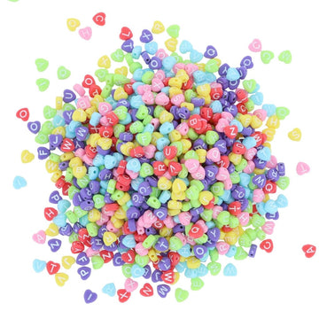 Heart multi alphabet beads