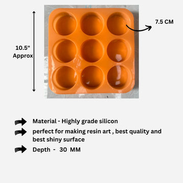 9 cavity round mould