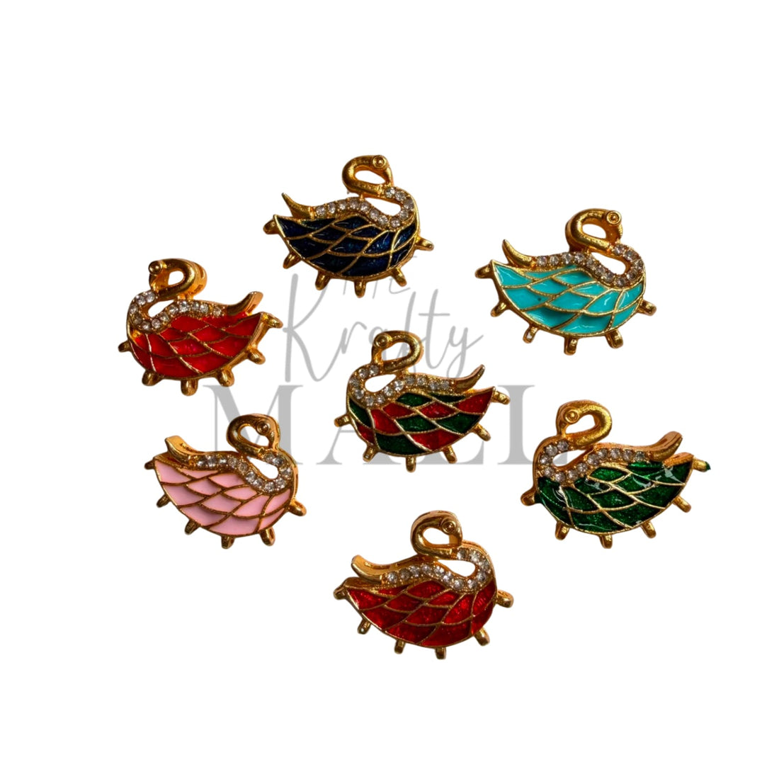 Kundan rakhi charm swan