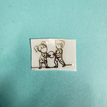 Rakhi metal sticker line art 007