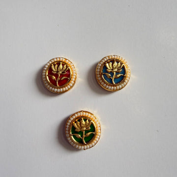 Round Kundan rakhi charm 002