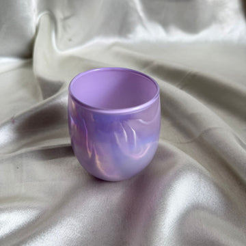 Holographic lilac candle jar