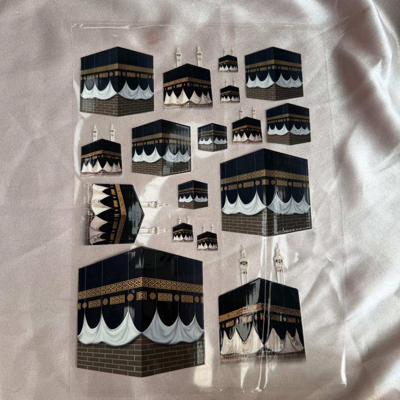 Kaaba Arabic peel off sticker sheet A4