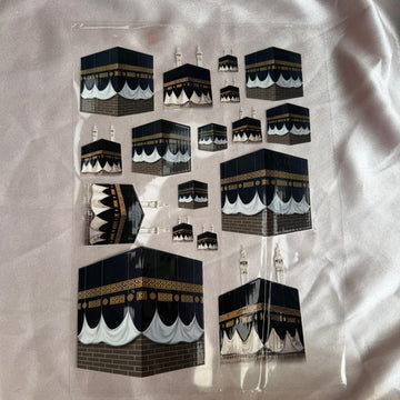 Kaaba Arabic peel off sticker sheet A4