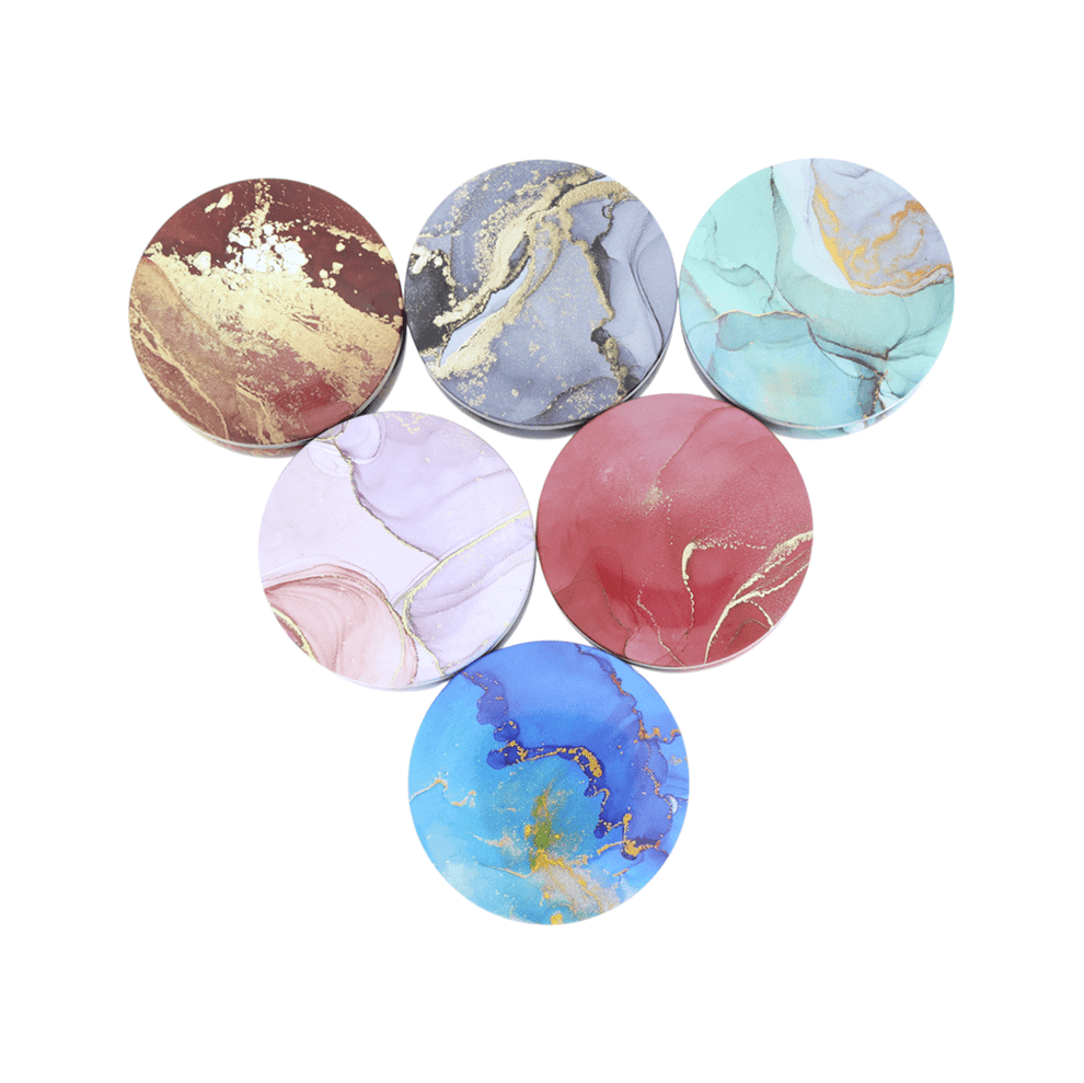 Marble pattern candle tin jar