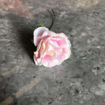 Glittery white pink flower