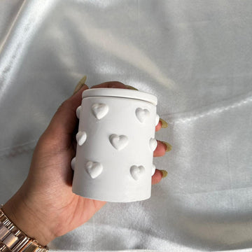 Heart storage candle jar