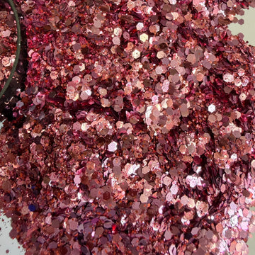 Mirror pink Dusty chunks glitters