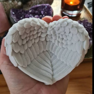 Designer wing heart concrete jar