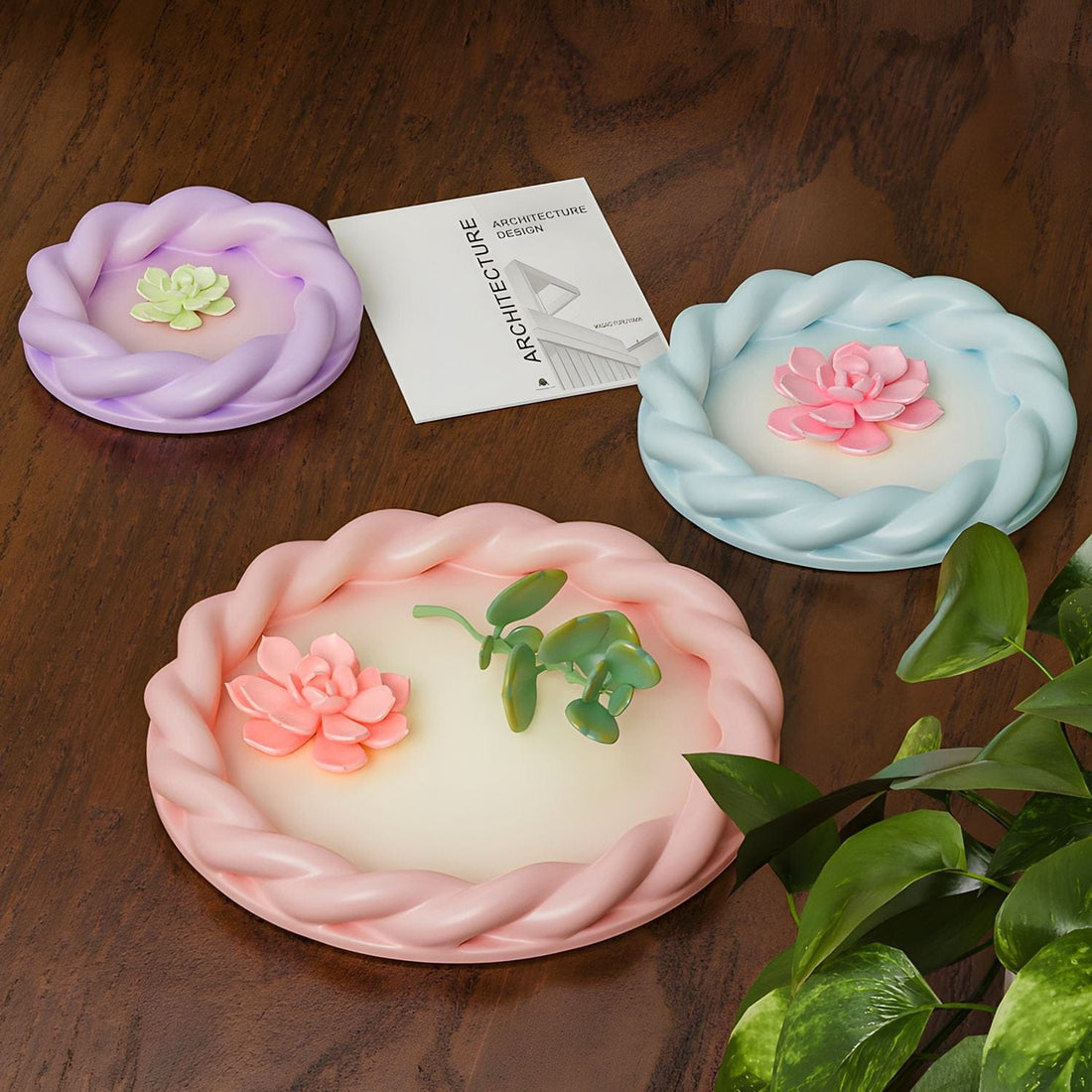 Large Design Love Twist Plate Tray Mould