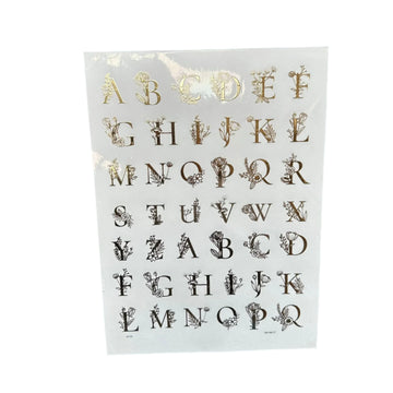 Gold sticker sheet alphabet 002