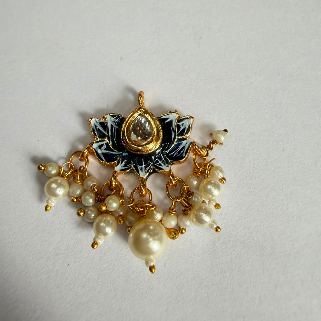 Lotus hanging kundan charm 002