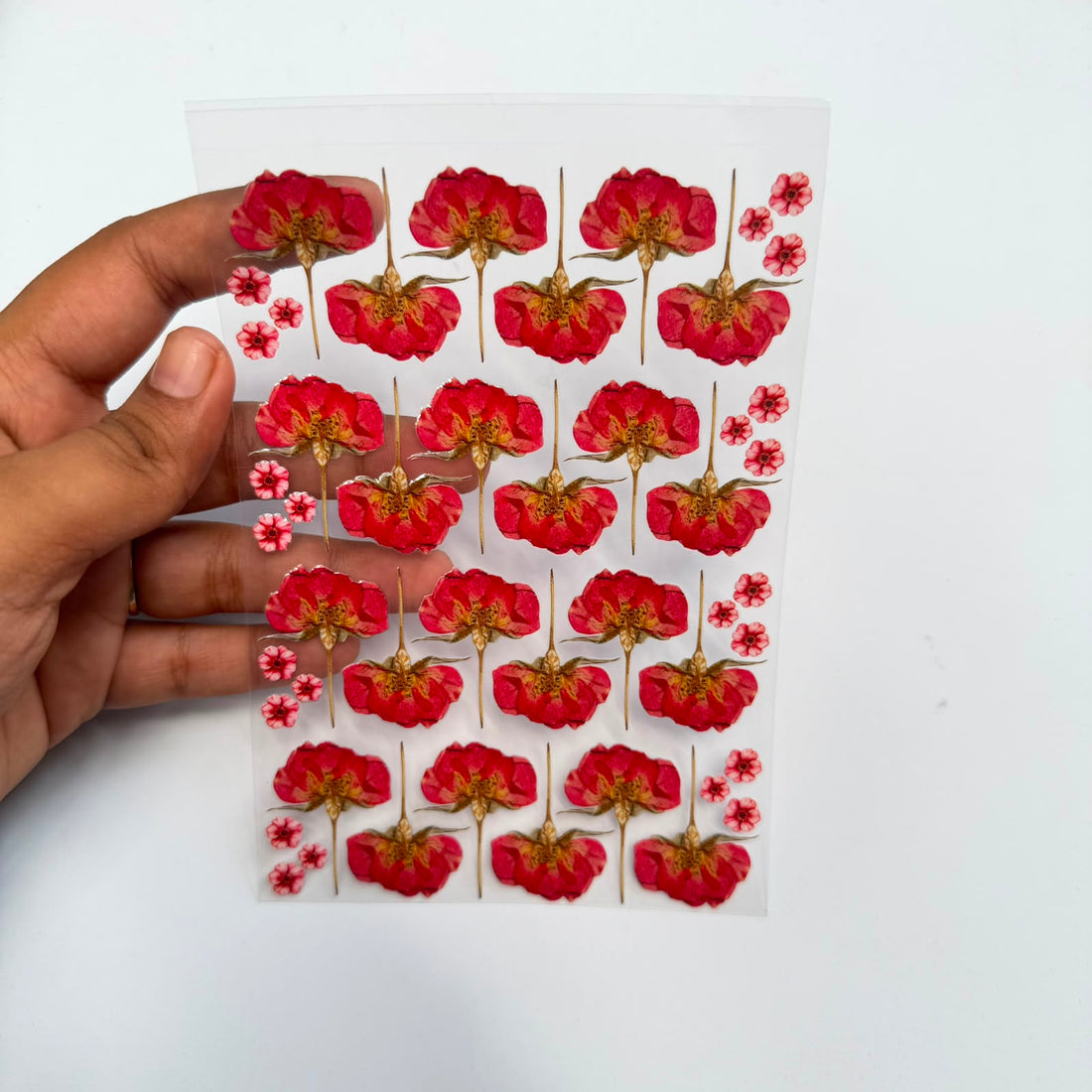 Rose peel off sticker sheet A6 002