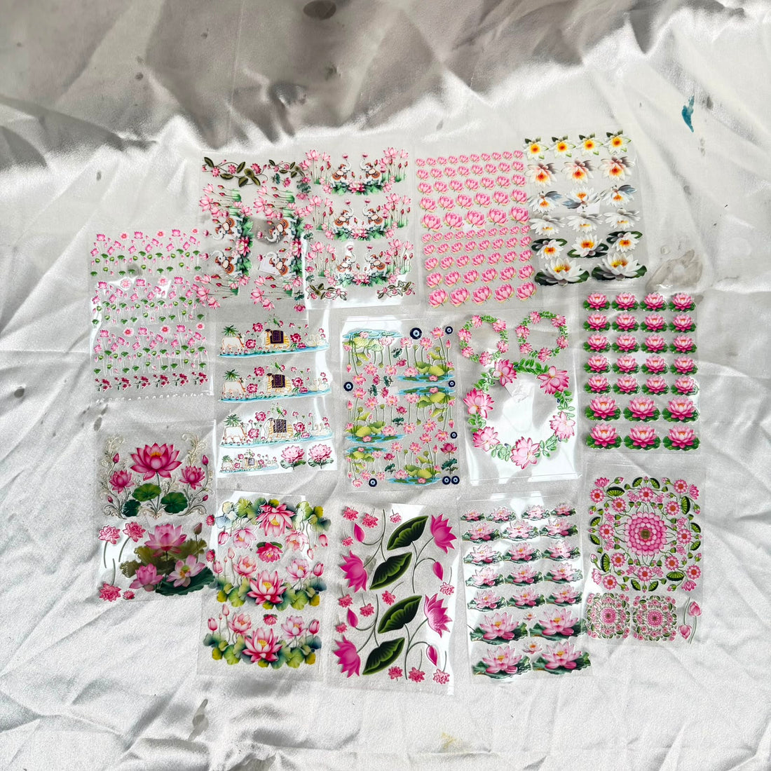 Multi lotus peel off sticker sheet combo