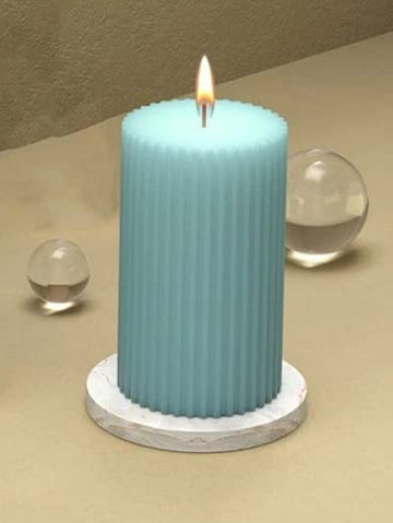 Round stripped pillar candle mould
