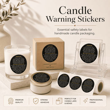 Candle Warning Label Sticker Roll – Candle Safety Instruction Adhesive Labels A