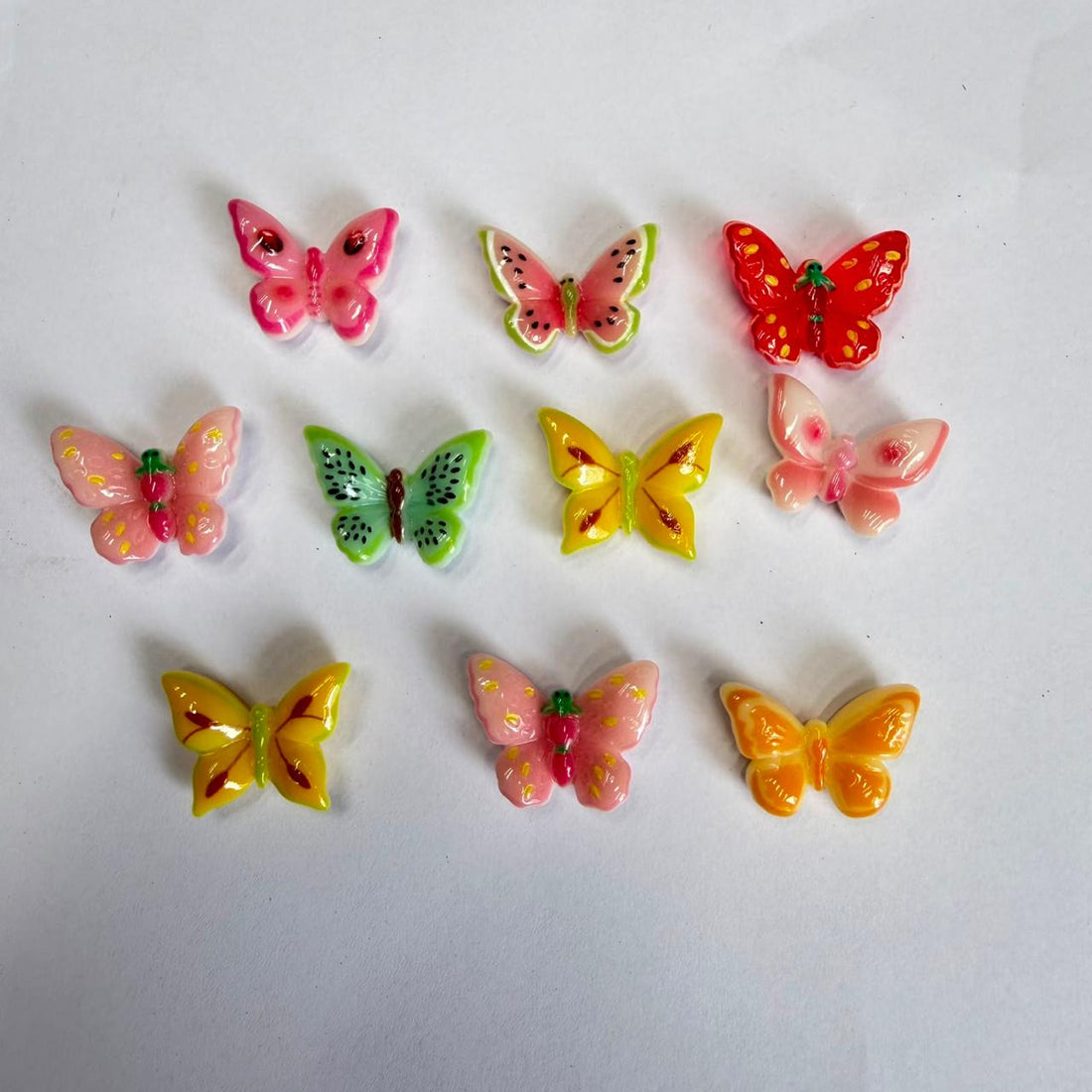 3D Fruit Print Butterfly Embellishments Pack