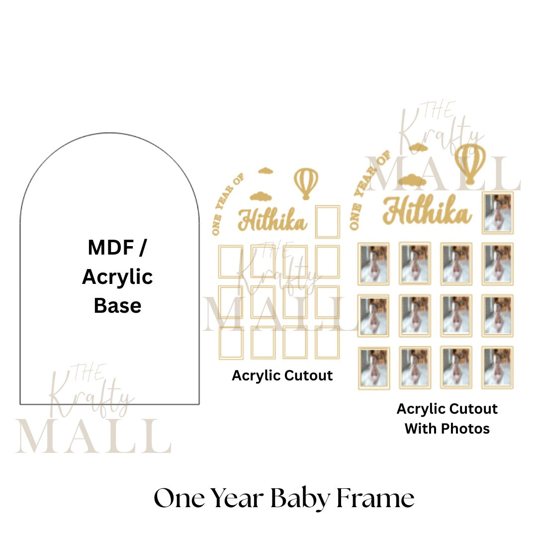 One year baby frame