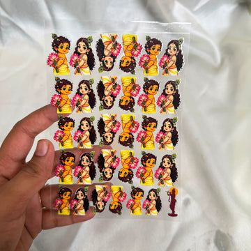 Radha krishna peel off sticker sheet A6 006