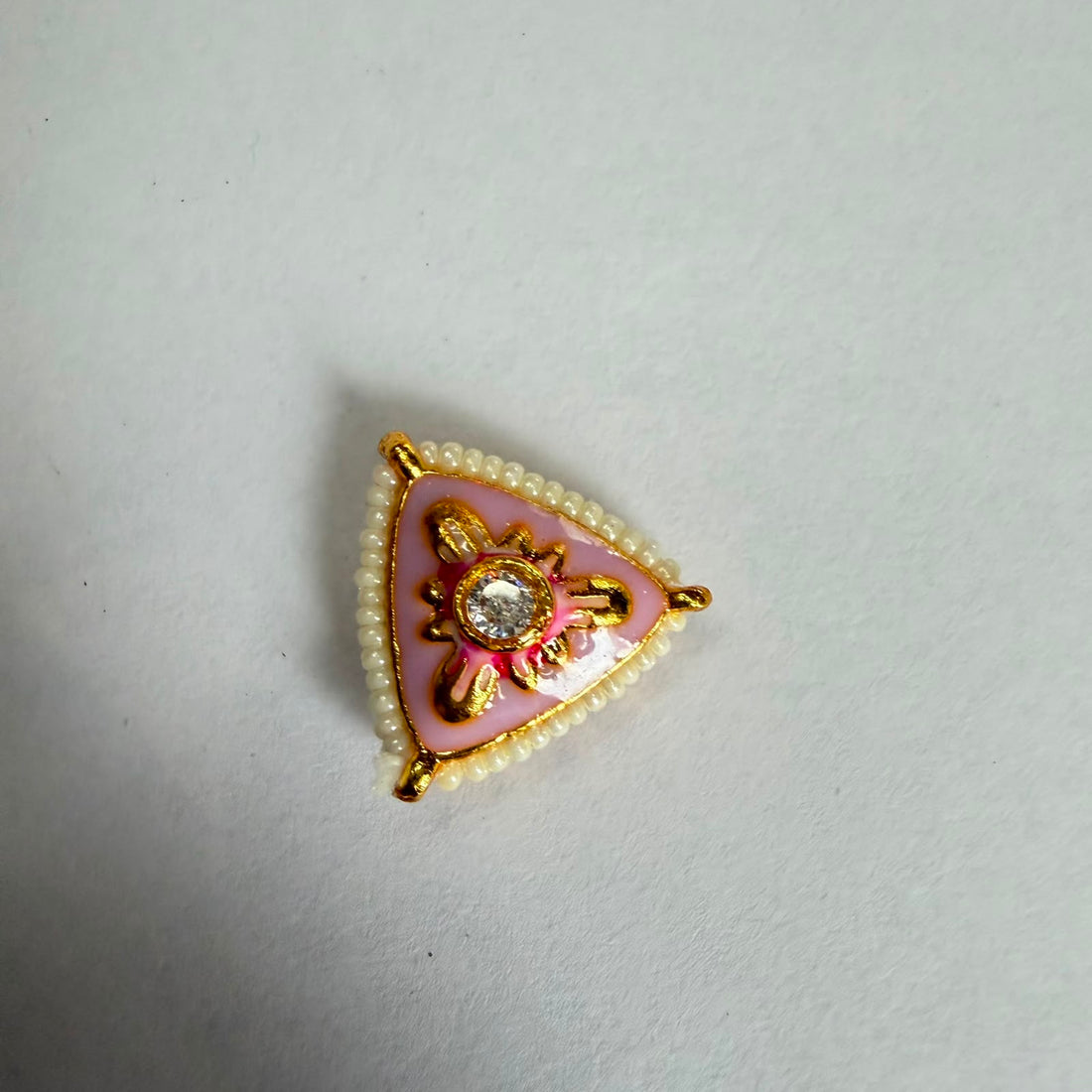 Triangle kundan rakhi charm