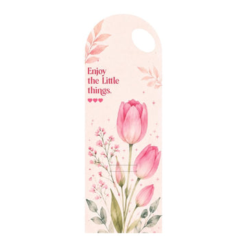 Pink Tulip Floral Bouquet Flower Card with Handle – Enjoy the Little Things Design