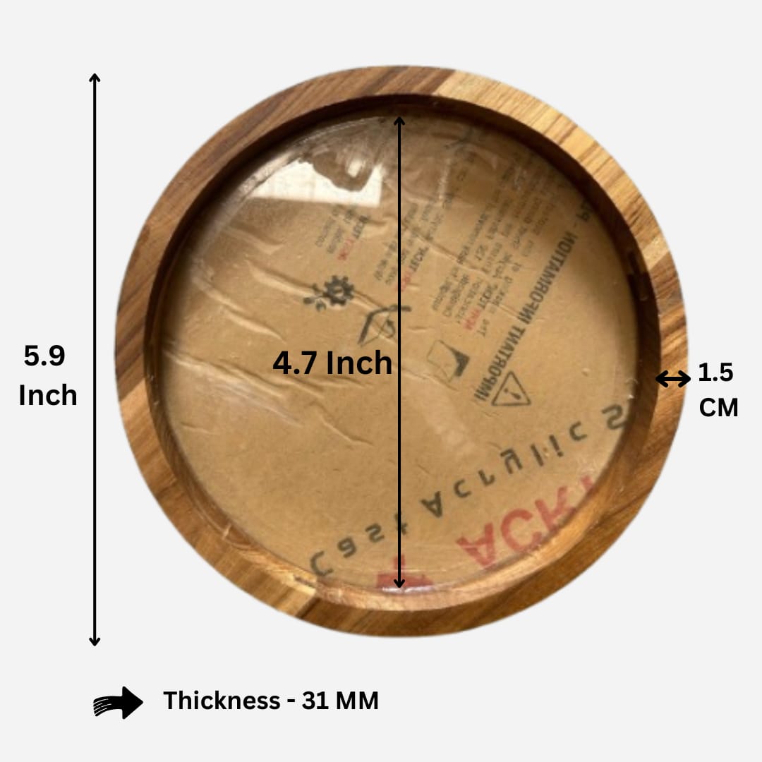 Round teak wood frame
