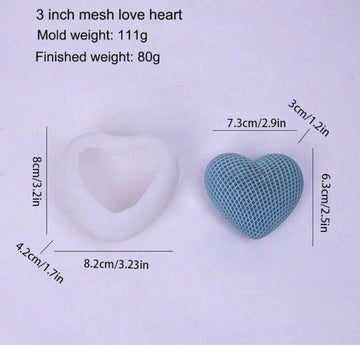 Woven heart candle mould