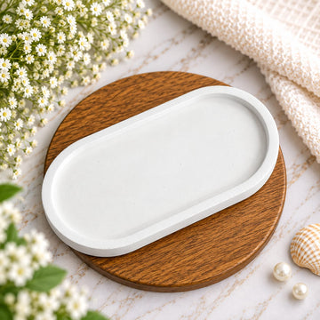 Oval trinket tray concrete