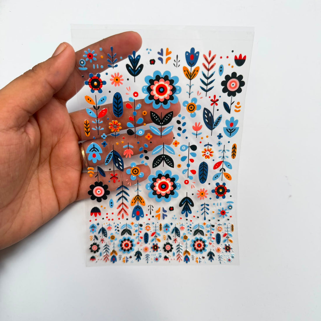 Flower peel off sticker sheet A6 002