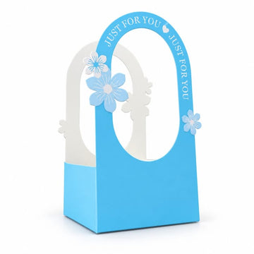 Blue Gift Box with Window – Just For You Floral Packaging Box