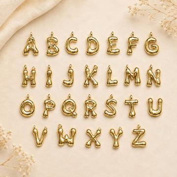 Bubble alphabet charm