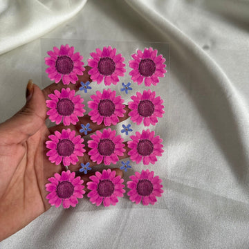 Rani pink daisy flower peel off sticker
