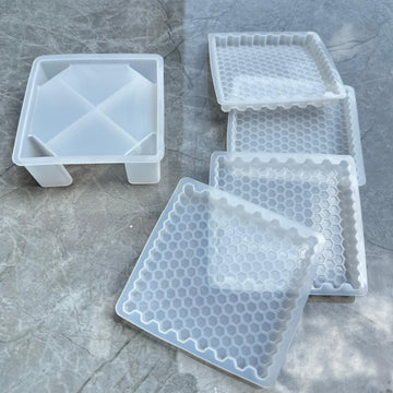 Honeycomb coaster set with stand mould