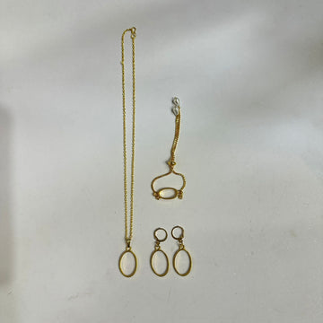 Mini bezel jewellery set oval