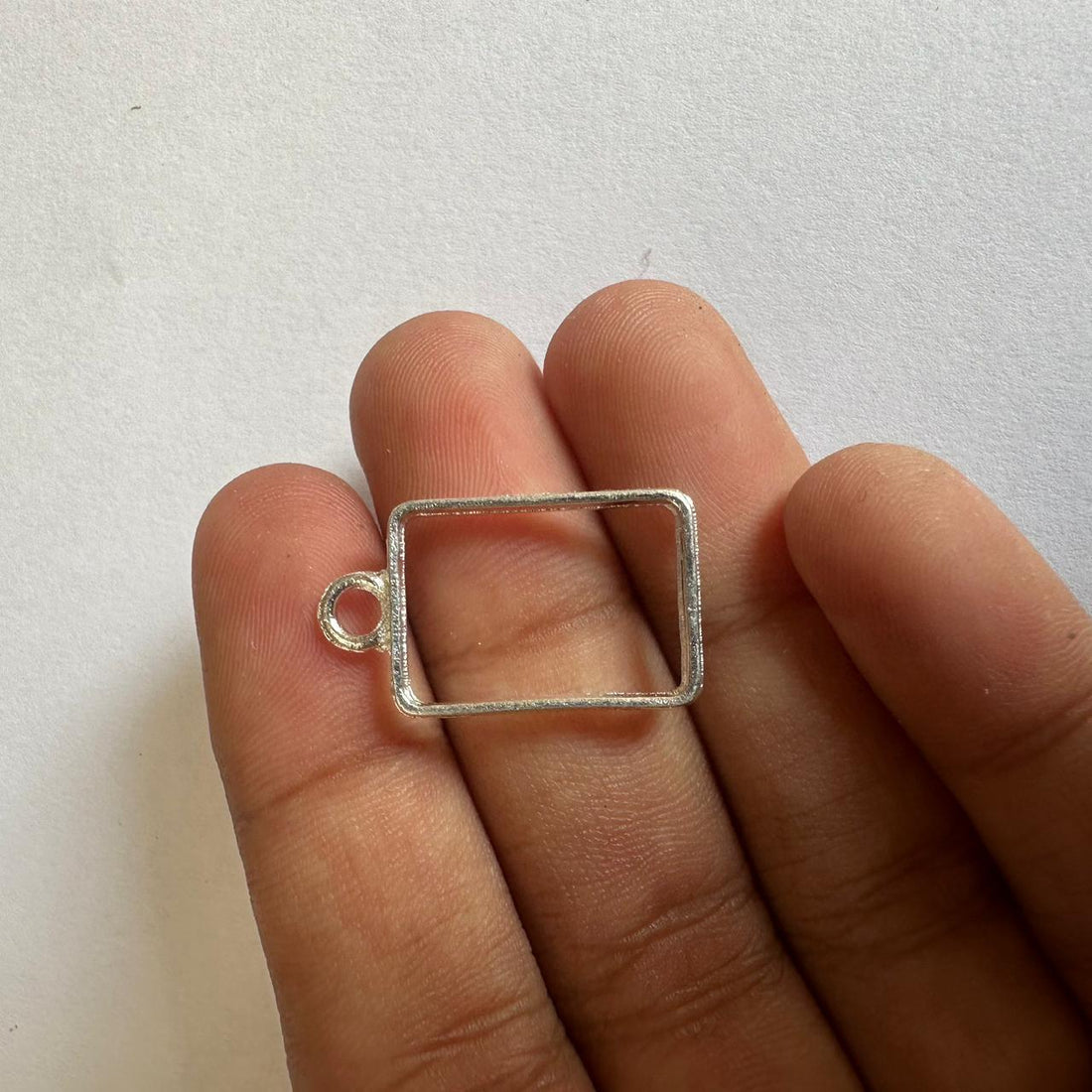 Mini bezel rectangle silver