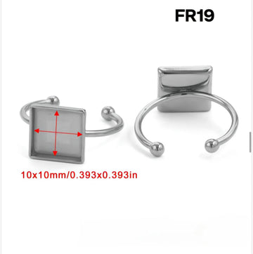 Bezel ring silver square