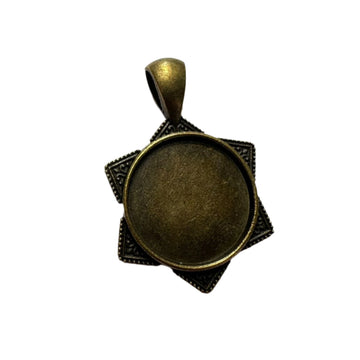 Vintage bezel round hexa