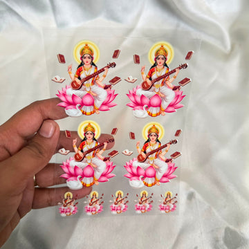 Saraswati devi peel off sticker sheet A6 002