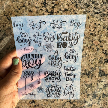 Baby boy insert sheet A6